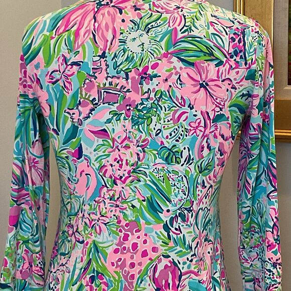 Lilly Pulitzer Nadine UPF 50+ Dress Small Multi Pink Green Print Resort Shift - Picture 4 of 9